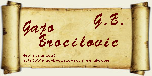 Gajo Broćilović vizit kartica